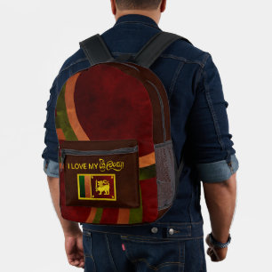 Sri Lanka Flag Lion Design Water Flasche Bedruckter Rucksack