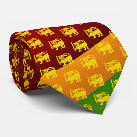 Sri Lanka Flag Lion Krawatte (Gerollt)