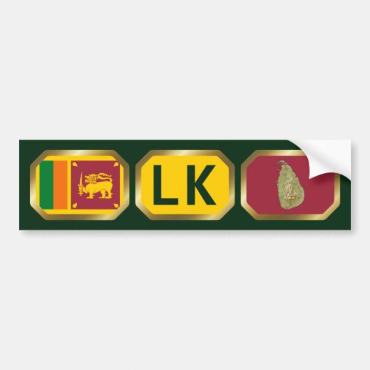 Sri Lanka Flag Map Map Autoaufkleber (Vorne)