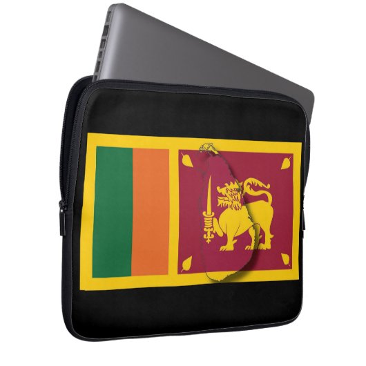 SRI LANKA Flag Map Patriotic Computer BLACK Laptopschutzhülle (Vorne Rechts)