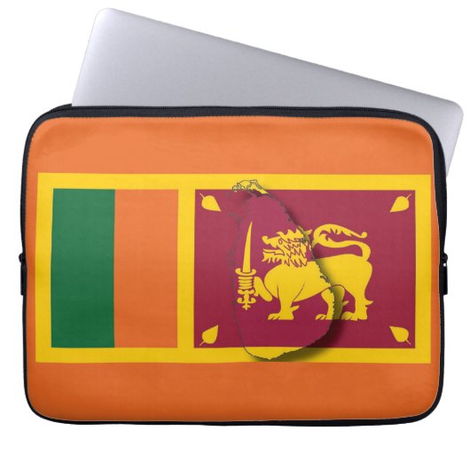 SRI LANKA Flag Map Patriotic Computer ORANGE Laptopschutzhülle (Vorderseite)