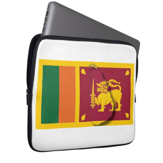 SRI LANKA Flag Map Patriotic Computer WHITE Laptopschutzhülle (Vorne Rechts)
