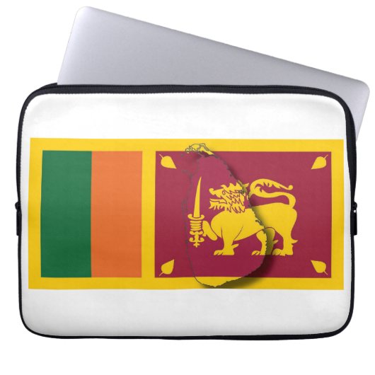 SRI LANKA Flag Map Patriotic Computer WHITE Laptopschutzhülle (Vorderseite)