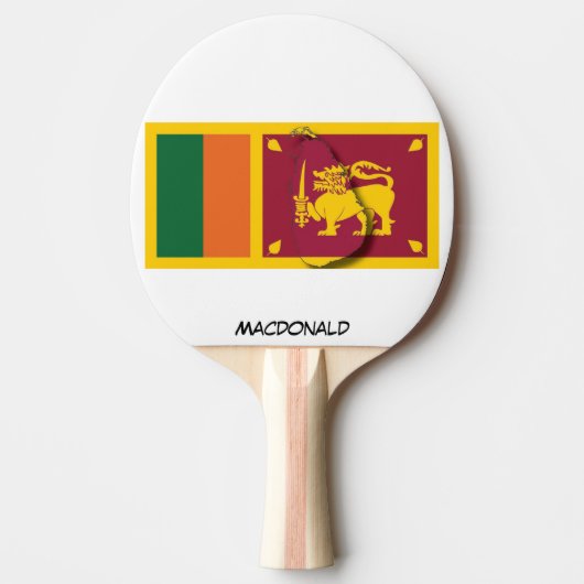 SRI LANKA FLAG & MAP Personalisiert Tischtennis Schläger (Vorderseite)