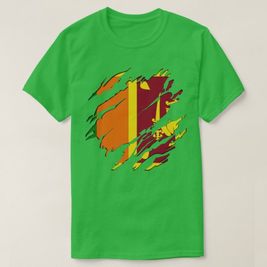Sri Lanka Flag Scratch T-Shirt (Design vorne)