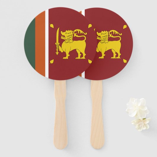 Sri Lanka-Flagge Fächer (Vorne und Hinten)