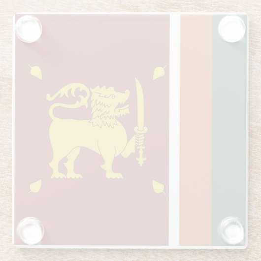 Sri Lanka-Flagge Glasuntersetzer (Rückseite)