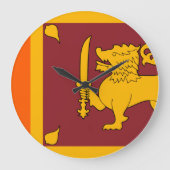 Sri Lanka-Flagge Große Wanduhr (Vorderseite)