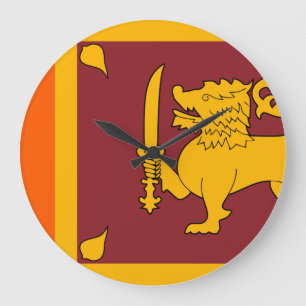 Sri Lanka-Flagge Große Wanduhr