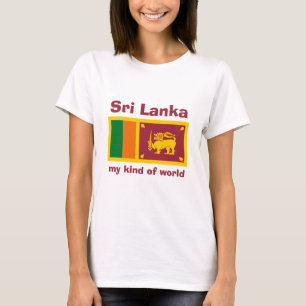 Sri Lanka Flagge + Karte + Text-T - Shirt