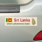 Sri Lanka Flagge + Karten-Autoaufkleber Autoaufkleber (Auf Auto)