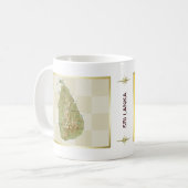 Sri Lanka Flagge + Karten-Tasse Kaffeetasse (Vorderseite Links)
