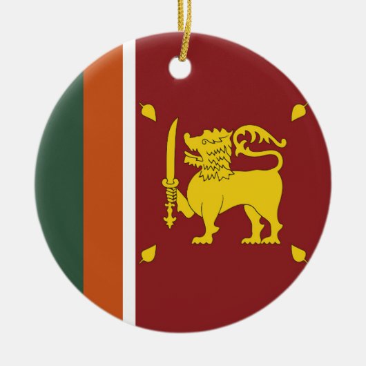 Sri Lanka-Flagge Keramik Ornament (Vorne)