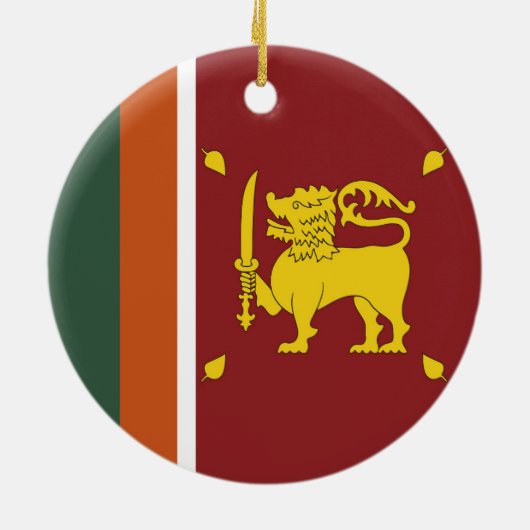 Sri Lanka-Flagge Keramik Ornament (Hinten)