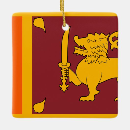 Sri Lanka-Flagge Keramikornament (Vorderseite)