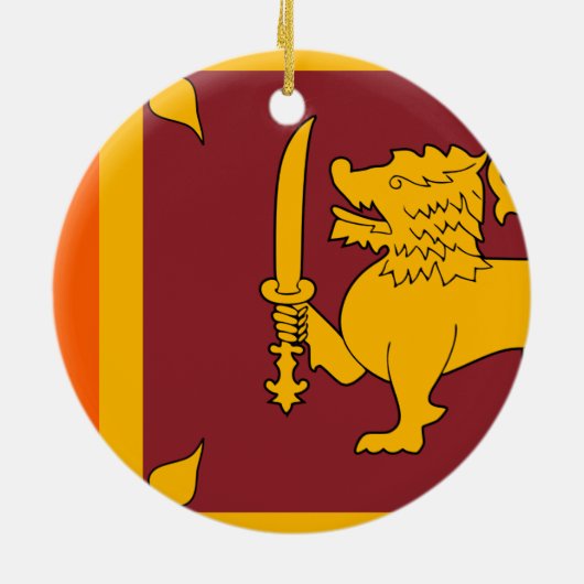 Sri Lanka Flagge Keramikornament (Hinten)