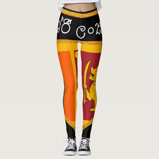 Sri Lanka-Flagge Leggings (Vorderseite)