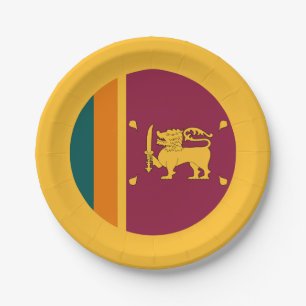 Sri Lanka-Flagge Pappteller