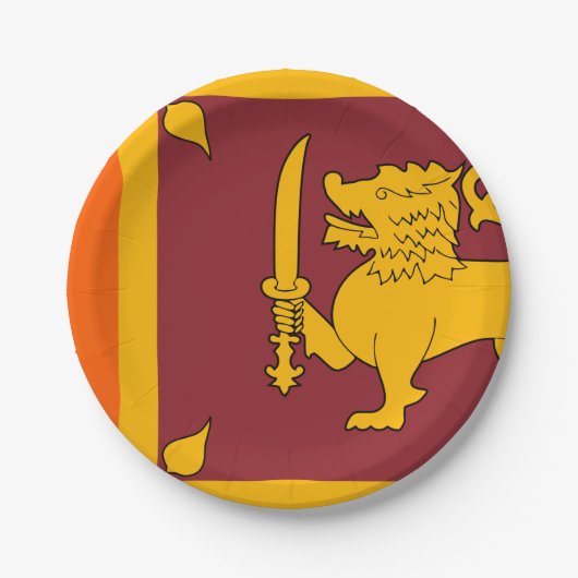 Sri Lanka-Flagge Pappteller (Vorderseite)