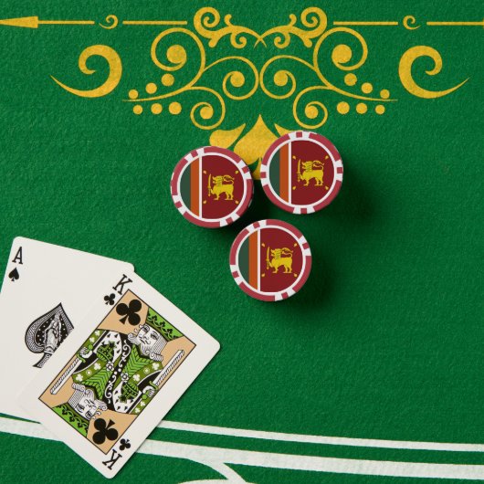 Sri Lanka-Flagge Pokerchips (Pokertisch (Stapel))