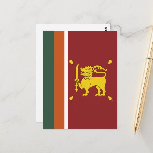 Sri Lanka-Flagge Postkarte (Vorderseite/Rückseite Beispiel)