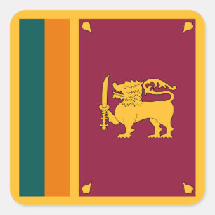 Sri Lanka-Flagge Quadratischer Aufkleber