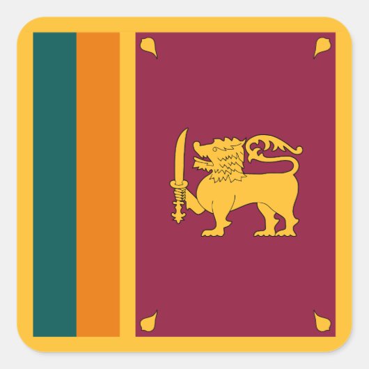 Sri Lanka-Flagge Quadratischer Aufkleber (Vorderseite)