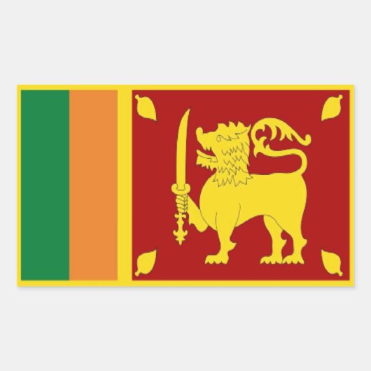 Sri Lanka-Flagge Rechteckiger Aufkleber (Vorderseite)