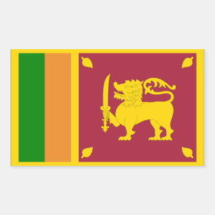 Sri Lanka-Flagge Rechteckiger Aufkleber