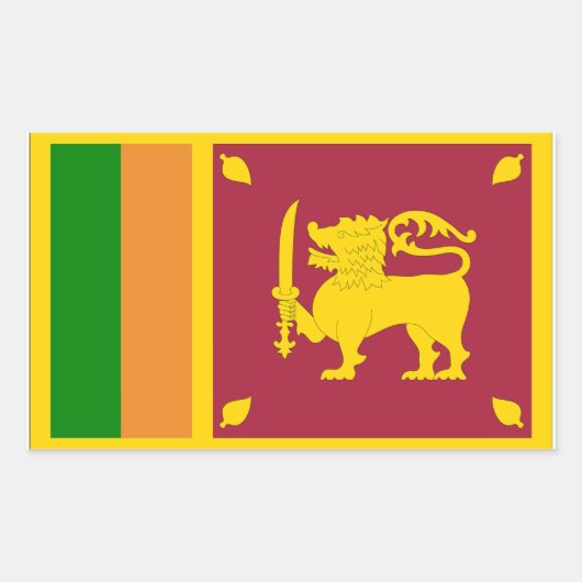 Sri Lanka-Flagge Rechteckiger Aufkleber (Vorderseite)