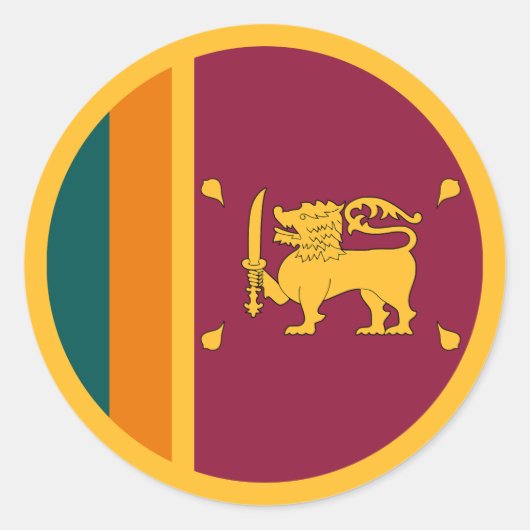 Sri Lanka-Flagge Runder Aufkleber (Vorderseite)