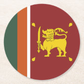 Sri Lanka-Flagge Runder Pappuntersetzer (Vorderseite)