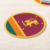 Sri Lanka-Flagge Runder Pappuntersetzer (Angewinkelt)
