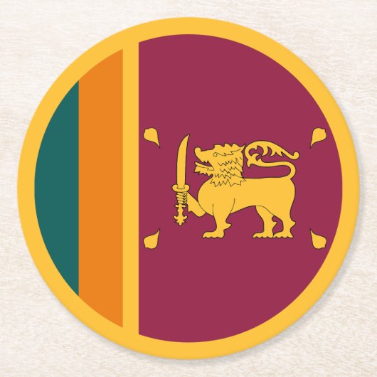 Sri Lanka-Flagge Runder Pappuntersetzer (Vorderseite)