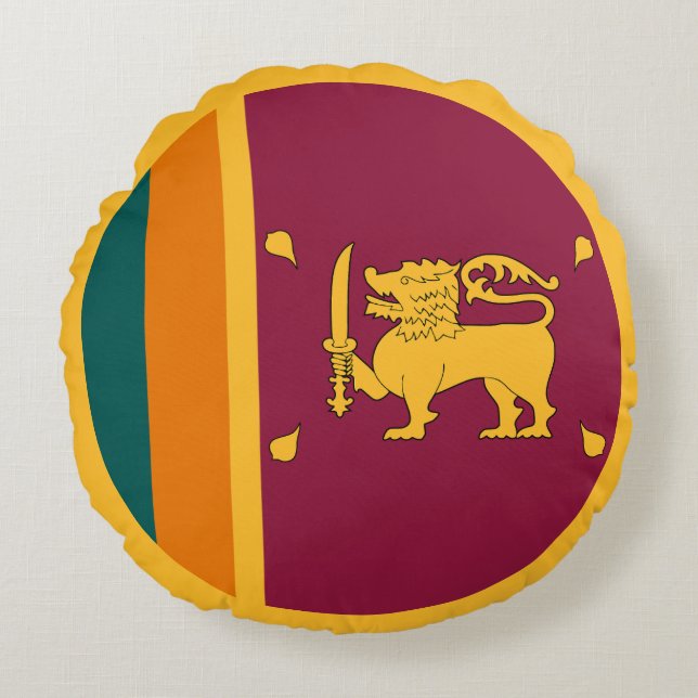 Sri Lanka-Flagge Rundes Kissen (Vorderseite)