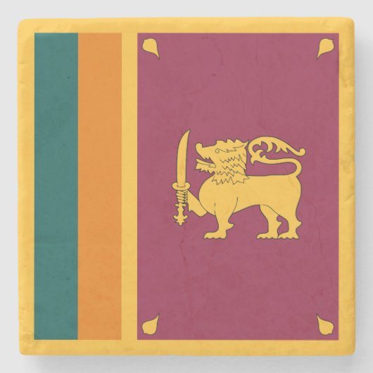 Sri Lanka-Flagge Steinuntersetzer (Vorderseite)