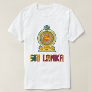 Sri Lanka-Flagge und Staatswappen Patriotisch T-Shirt