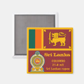 Sri Lanka flagge & Vajra Emblem, Reise-/Sportfans Magnet (Vorderseite/Rückseite)