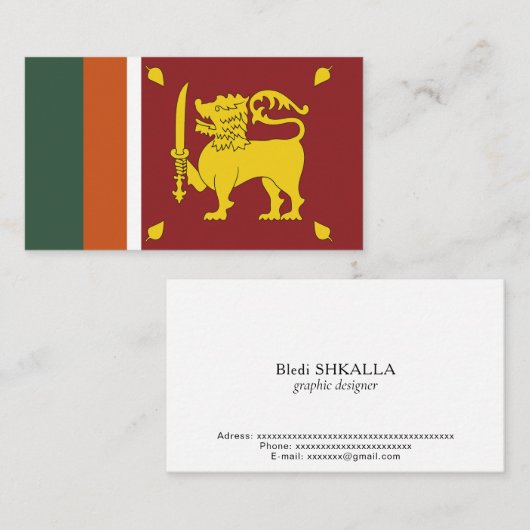Sri Lanka-Flagge Visitenkarte (Vorne/Hinten)