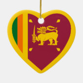 Sri Lanka Flaggen-Herz Keramik Ornament (Hinten)