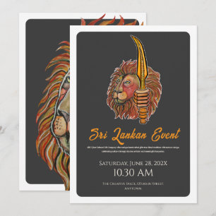 Sri Lanka Flaggen-Löwenflugkarte Einladung