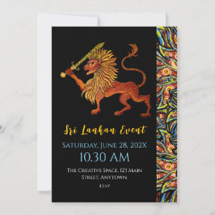 Sri Lanka Flaggen-Löwenflugkarte Einladung