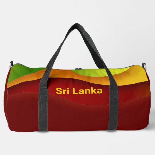 Sri Lanka Flaggenfarben und Yellow Lion Sinhala Duffle Bag (Vorderseite)