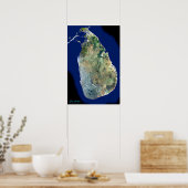 Sri Lanka from space satellite poster (Küche)