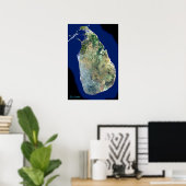 Sri Lanka from space satellite poster (Heimbüro)