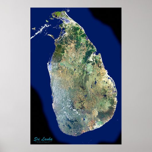 Sri Lanka from space satellite poster (Vorne)