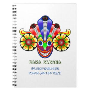 Sri Lanka Gara Raksha Masken-Design Notizbuch Notizblock