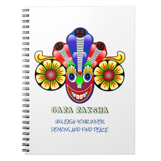 Sri Lanka Gara raksha Maskendesign Notebook Notizblock (Vorderseite)