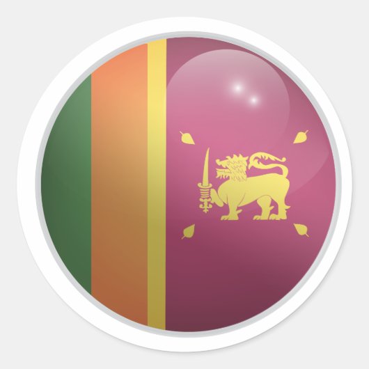 Sri lanka Glossy Circle Flag Runder Aufkleber (Vorderseite)