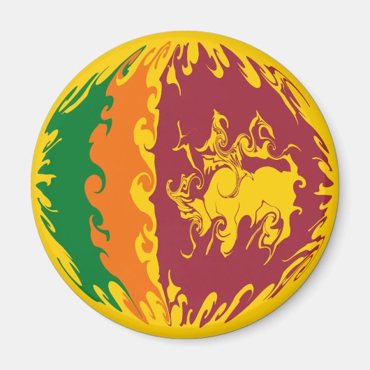 Sri Lanka Gnarly Flag Magnet (Vorne)